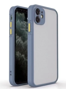 1 pieza Funda compatible con iPhone marco en contraste - Azul - Ver 1