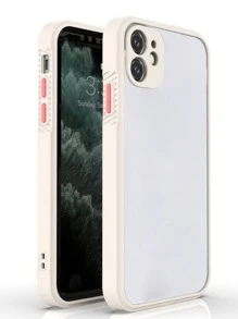 對比色後框手機殼,適用於 Iphone 11,iphone 13,iphone 14 Pro Max - 杏色 - 查看 1