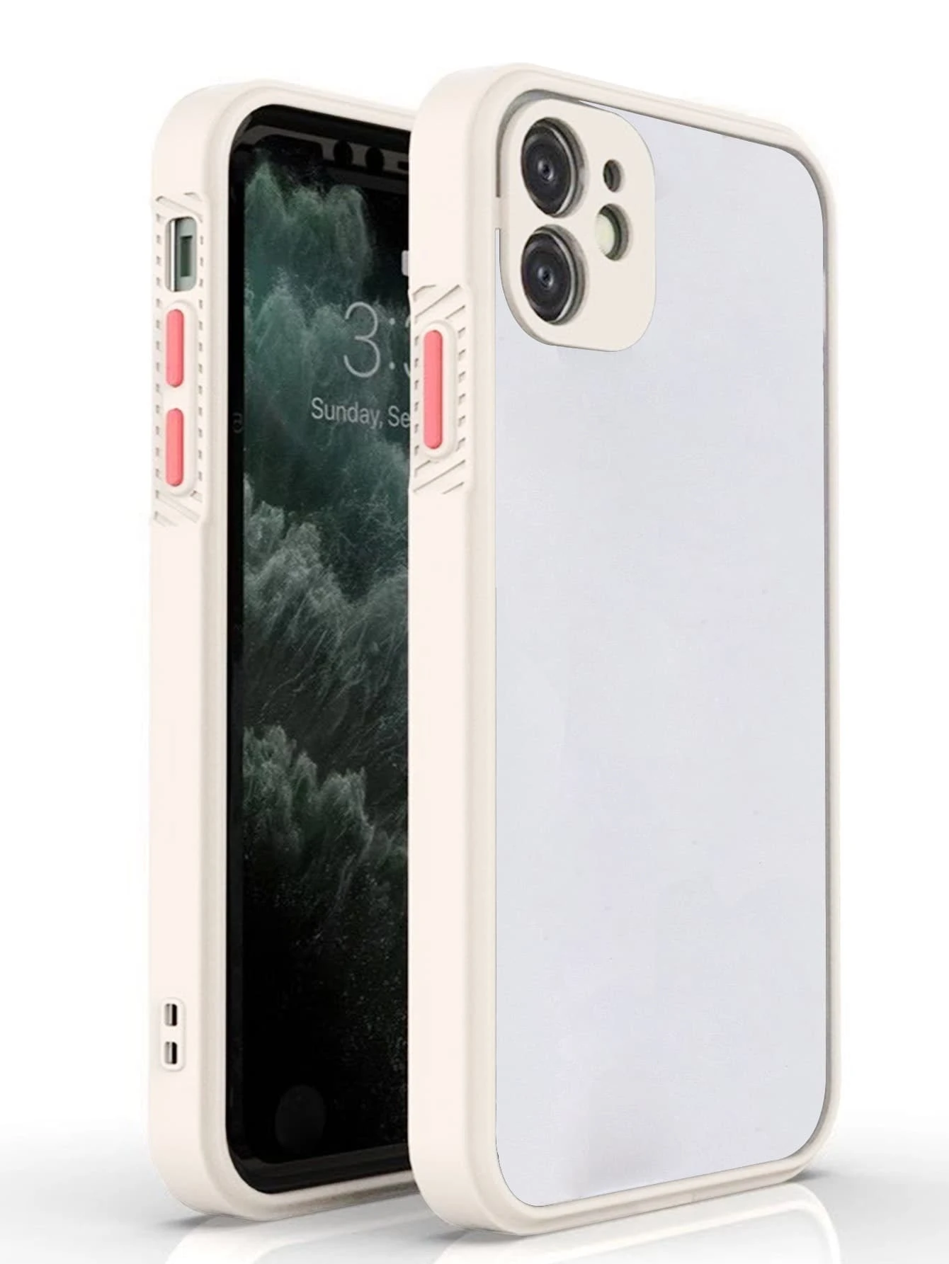 對比色後框手機殼,適用於 Iphone 11,iphone 13,iphone 14 Pro Max - 杏色 - 查看 1