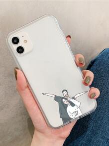 Funda con dibujos animados con patrón de pareja transparente compatible con iPhone - transparente - Ver 3