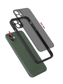 1入對比色邊框手機保護殼，適用於iPhone 11, iPhone 13, iPhone 14 Pro Max - 黑色 - 查看 3