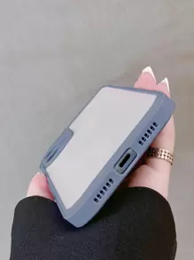 1 pieza Funda compatible con iPhone marco en contraste - Azul - Ver 3