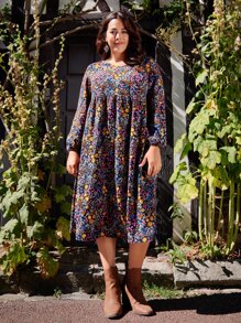 EMERY ROSE Plus Ditsy Floral Print Smock Dress - Multicolor - View 4