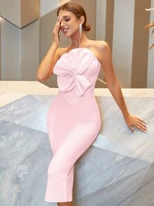 ADYCE Nếp may phóng đại Viền mép Ống Băng bó Quần bó Đầm tiệc rượu - Màu Hồng baby - Xem 7