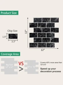 1pc Marble Pattern Kitchen Sticker - Multicolor - View 3