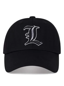 Men Dog & Letter Embroidered Baseball Cap - Black - View 3