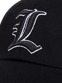 Men Dog & Letter Embroidered Baseball Cap - Black - View 4