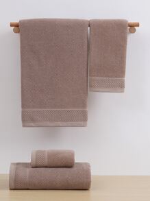 QIBHI 1 chiếc khăn tắm màu trơn hoặc khăn mặt - Lạc đà - Xem 4