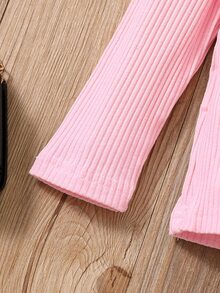 Toddler Girls Ruffle Trim Tee & Plaid Belted Pants - Pink - View 5