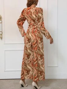 SHEIN Unity Allover Print Puff Sleeve Jumpsuit - Multicolor - View 2