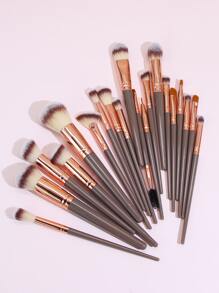 20 piezas Juego de brochas de cosmética de fibra, herramientas de maquillaje facial de belleza completa para ojos, brochas de maquillaje, juego de brochas, kit de brochas de maquillaje, juego de maquillaje completo, set de brochas de maquillaje, kit de maquillaje completo, kit de brochas, set de brochas de maquillaje, set de regalo de maquillaje, set - Café integral - Ver 2