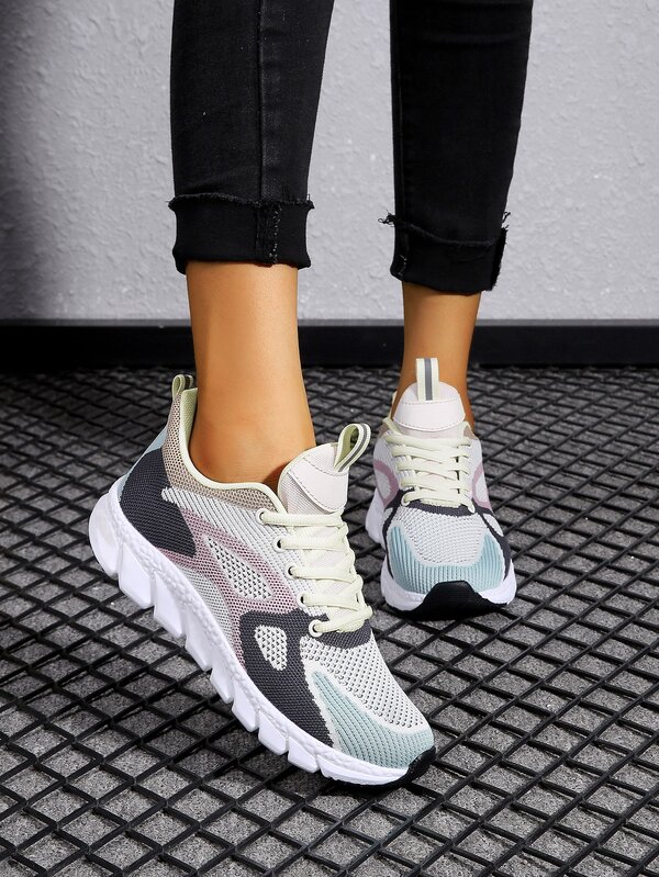 Spring And Summer Breathable Dopamine Fashion With New Outdoor Couple Road Running Shoes, Holiday Gifts Lightweight Lace-Up Women's Casual Sports Shoes, Soft, Light And Comfortable, Suitable For Daily Life, Commuting School Shoes