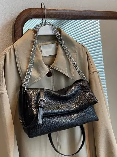 Lightweight,Business Casual Fashionable Minimalist Chain Hobo Bag For Teen Girls Women College Students,Rookies & White-collar Workers Perfect for Office,Work ,Business,Commute,Outdoors, Travel, Outings