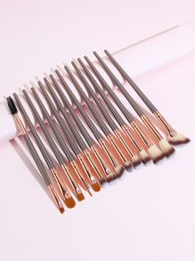 20 piezas Juego de brochas de cosmética de fibra, herramientas de maquillaje facial de belleza completa para ojos, brochas de maquillaje, juego de brochas, kit de brochas de maquillaje, juego de maquillaje completo, set de brochas de maquillaje, kit de maquillaje completo, kit de brochas, set de brochas de maquillaje, set de regalo de maquillaje, set - Café integral - Ver 6