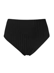 SHEIN Swim Summer Beach Ruched High Waist Bikini Bottom - Black - View 5