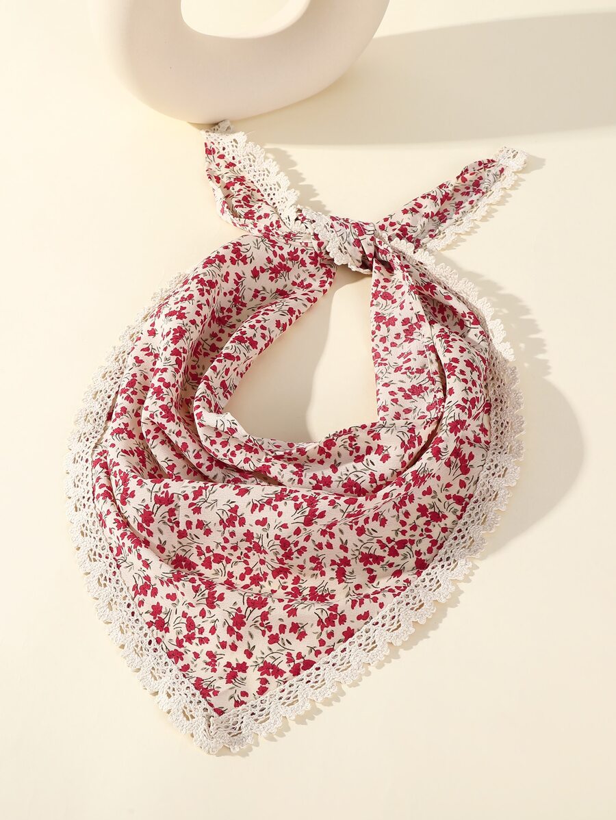 Khăn tay ren Guipure họa tiết hoa nhí phong cách Boho, màu hồng, phụ kiện ngày Valentine, khăn bandana đội đầu, khăn quàng tóc mùa thu đông cho nữ, băng đô cài tóc, phụ kiện tóc cho nữ, quà tặng Valentine cho nữ mùa hè - Nhiều màu - Xem 1