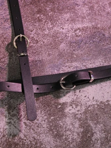 1 pieza arnés de disfraz sexy con hebilla redonda, adecuado para Halloween - Negro - Ver 5