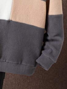 Boys Letter Embroidery Colourblock Sweatshirt Without Shirt - Multicolor - View 3