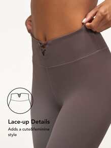 GLOWMODE 26" FeatherFit™ Lace-Up Waist Leggings - Mauve Purple - View 5