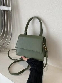 Túi vuông có nắp vuông nhỏ gọn, đơn giản dành cho doanh nhân dành cho nữ tuổi teen Sinh viên đại học, tân binh và nhân viên cổ trắng Hoàn hảo cho văn phòng, trường đại học, công việc, kinh doanh, đi làm, ngoài trời, du lịch, đi chơi - xanh quân đội - Xem 1
