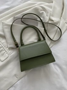 Túi vuông có nắp vuông nhỏ gọn, đơn giản dành cho doanh nhân dành cho nữ tuổi teen Sinh viên đại học, tân binh và nhân viên cổ trắng Hoàn hảo cho văn phòng, trường đại học, công việc, kinh doanh, đi làm, ngoài trời, du lịch, đi chơi - xanh quân đội - Xem 2