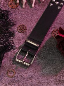 1 Pieza Cinturón De Cintura Para Damas Con Pentagrama Punk De Metal Y Cuentas Y2k, Adecuado Para Uso Diario Y Fiestas - Negro - Ver 5