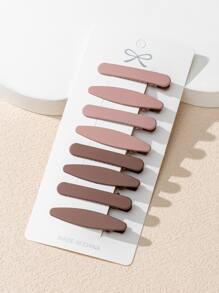 8入組素色髮夾 - 彩色 - 查看 1