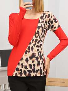 RueChic Colourblock Drop Shoulder Tee - Multicolor - View 1