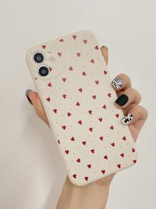 Heart Pattern Phone Case - Beige - View 2