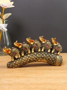 1pc Elephant Design Decoration Craft - Multicolor - View 1