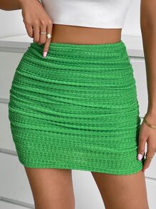 SHEIN Unity High Waist Ruched Bodycon Skirt
