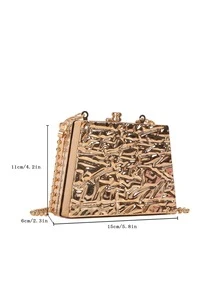 迷你鏈條盒型包 - 金色 - 查看 3