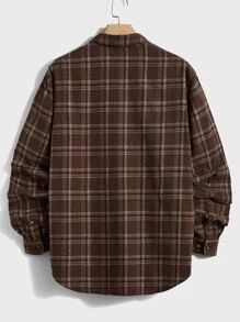 Manfinity RebelGame Men Plaid Shirt Without Tee - Coffee Brown - View 2