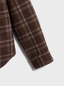 Manfinity RebelGame Men Plaid Shirt Without Tee - Coffee Brown - View 5