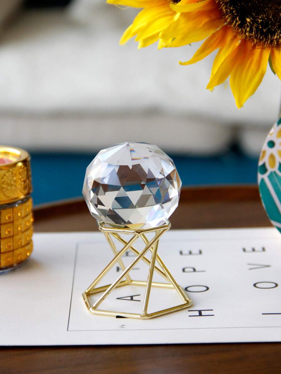 1 pieza Decoración cristal con diseño de bola con base - Multicolor - Ver 1