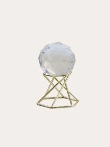 1 pieza Decoración cristal con diseño de bola con base - Multicolor - Ver 2