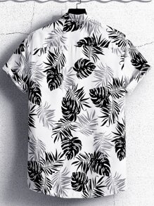 Manfinity RSRT Men Tropical Print Shirt - White - View 2