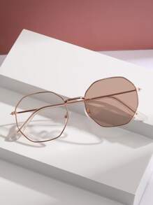 复古几何框架可变色男女通用金属时尚眼镜，经典时尚户外旅行海滩度假休闲装，夏季防晒，驾驶，电脑阅读/游戏/电视/智能手机眼镜，抗疲劳眼镜，时尚透明镜片眼镜框，男女通用时尚眼镜