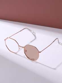 复古几何框架可变色男女通用金属时尚眼镜，经典时尚户外旅行海滩度假休闲装，夏季防晒，驾驶，电脑阅读/游戏/电视/智能手机眼镜，抗疲劳眼镜，时尚透明镜片眼镜框，男女通用时尚眼镜