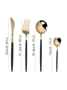 4 piezas Cuchillería de acero inoxidable - Multicolor - Ver 3