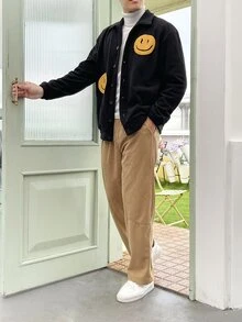 Manfinity Men Slant Pocket Corduroy Trousers - Khaki - View 4