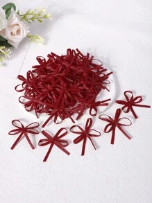 50pcs Solid Gift Wrapping Bow - Burgundy - View 2