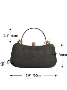 迷人閃光珠寶，亮片，奢華，閃亮迷你閃光萊茵石裝飾盒包晚宴包，派對女孩晚餐包，女士，新娘完美適合派對、婚禮、舞會、晚餐/宴會、雞尾酒 - 黑色 - 查看 8