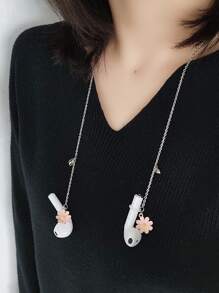 Dây đeo tai nghe Bluetooth chống thất lạc, dây đeo kính mắt không dây kiểu dáng tối giản hình hoa cúc rơi của Apple. - Hồng - Xem 3