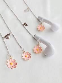 Dây đeo tai nghe Bluetooth chống thất lạc, dây đeo kính mắt không dây kiểu dáng tối giản hình hoa cúc rơi của Apple. - Hồng - Xem 5