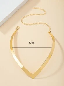 Minimalist V-Shaped Choker - Yellow Gold - View 3