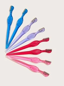 Eyebrow Razor, 8pcs Simple Multicoloured With Cover Reusable Stainless Steel Blade Eye Shaping Tools For Women Eye Brow Sharpe - Multicolor - View 4
