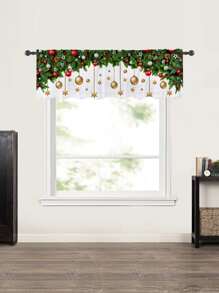Christmas Pattern Single Panel Sheer Curtain