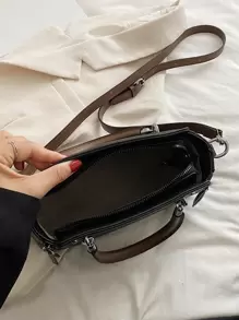 BELLEBORG Túi vuông chi tiết chữ nhỏ gọn, giản dị dành cho doanh nhân dành cho nữ, tân binh & nhân viên cổ trắng dành cho nữ tuổi teen Sinh viên đại học, tân binh & nhân viên cổ trắng Hoàn hảo cho văn phòng, đại học, công việc, kinh doanh, đi làm, ngoài trời, du lịch, đi chơi - màu đen - Xem 4