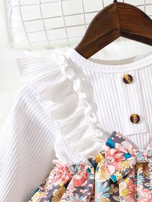 Đầm em bé Nơ Bướm Nút Xù Hoa Dễ thương - Nhiều màu - Xem 4